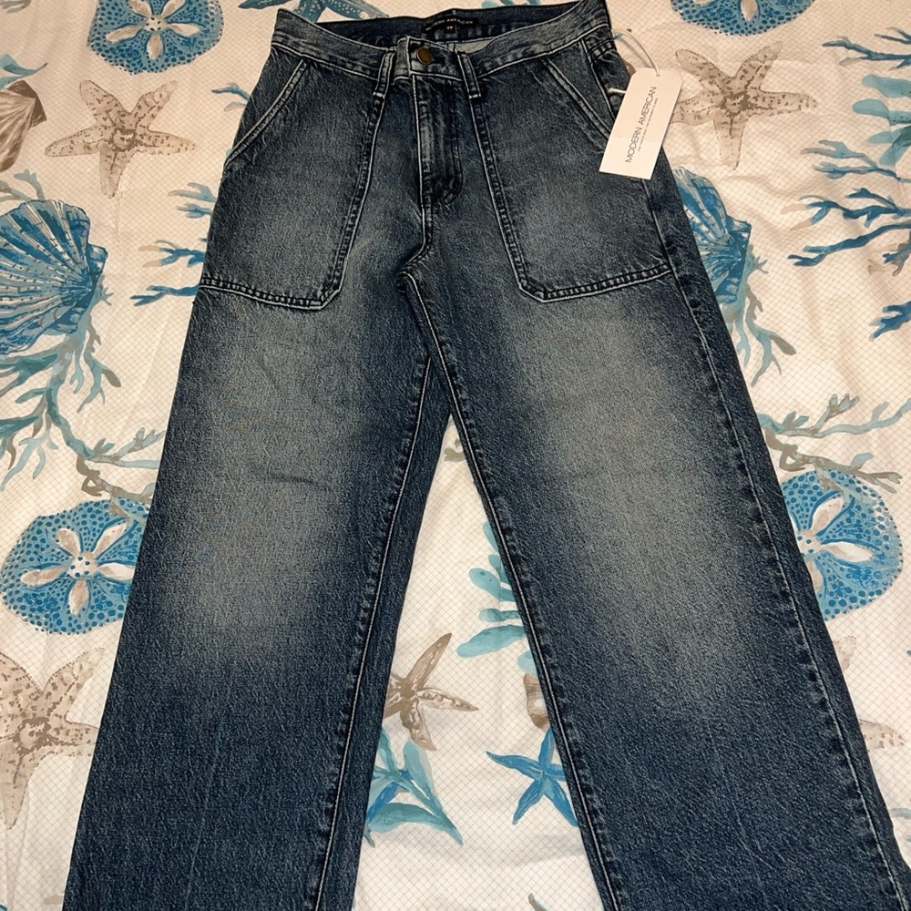 Modern American Jeans Farrah Long Size 26 Bellflower Blue